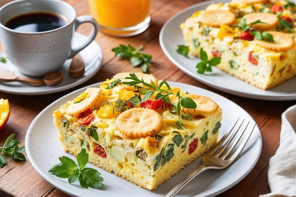 Baked Egg Casserole Recipe with Crackers 