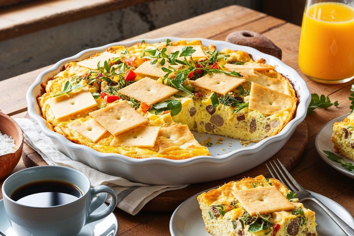 Baked Egg Casserole Recipe with Crackers