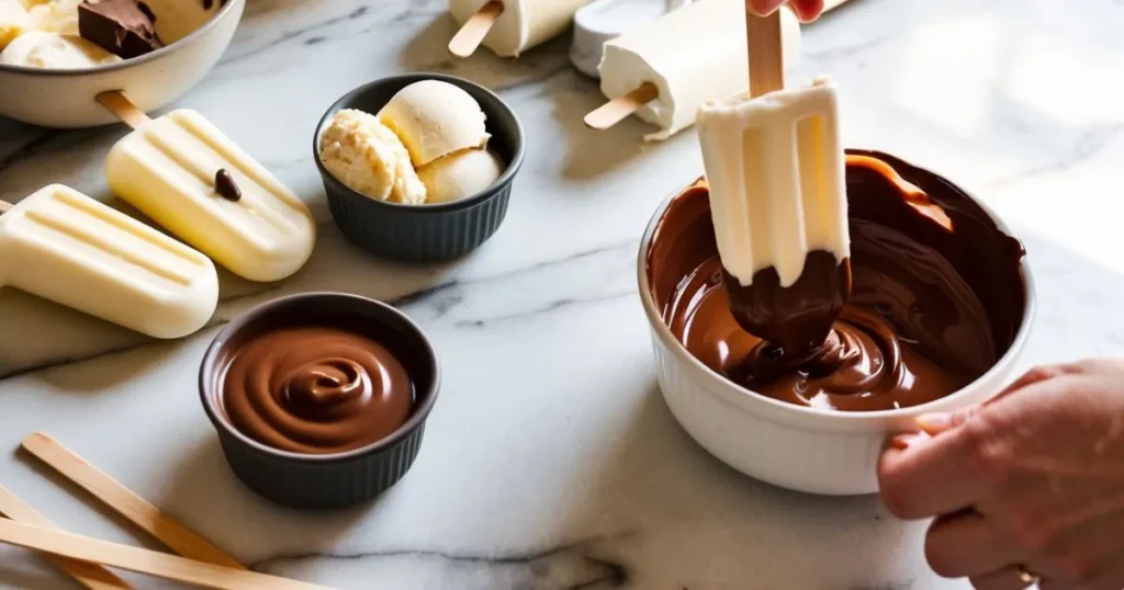 homemade Eskimo Pie popsicles recipea