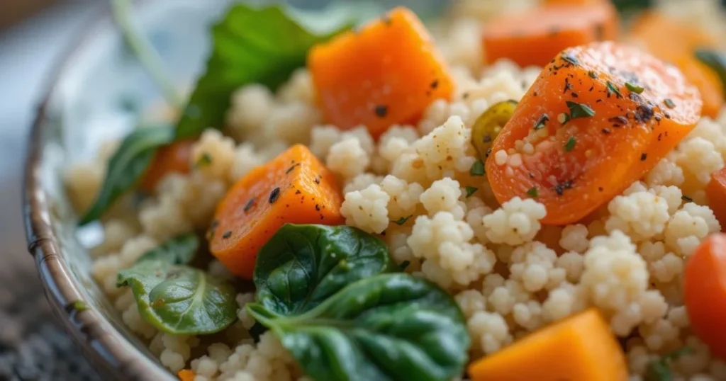 carrot and spinach recipes with couscous and tomatoes