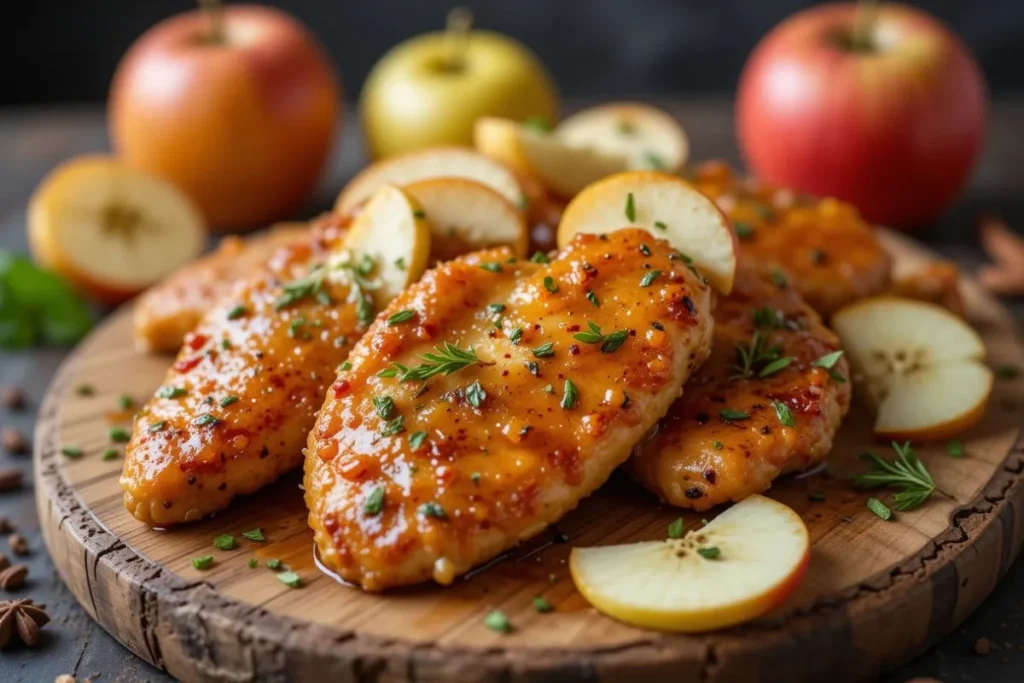 apple and honey-glazed chicken tenders using fresh apples